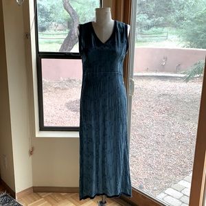 Amazing vintage Johnny Was blue silk maxi